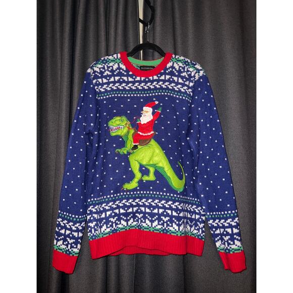 Ugly Christmas Sweater Sweaters - Ugly Christmas Sweater Xmas Size Medium Dinosaur